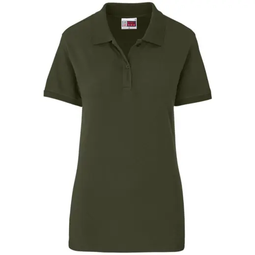 Ladies Houston Stretch Golf Shirt Olive Front